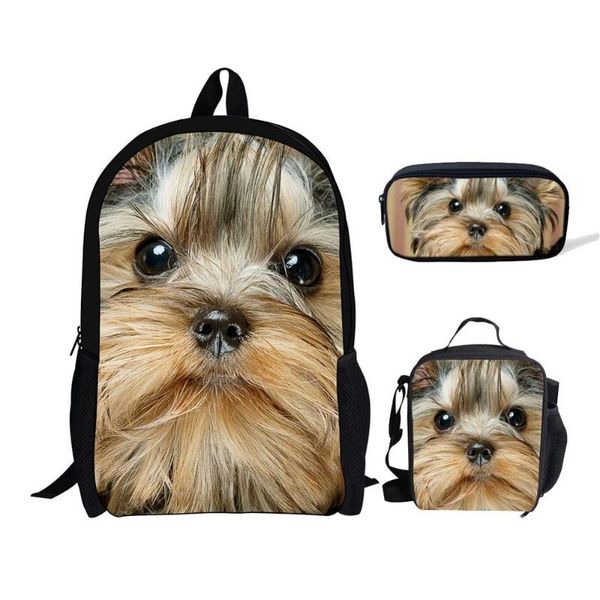 

cute 3d dog puppy print lovely school bag set/3pcs for students boys girls school backpacks shoulder bagpack children bookbag