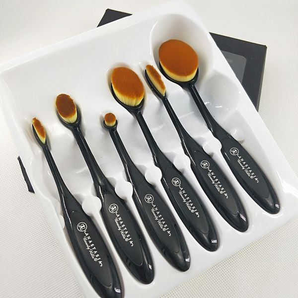 Em estoque !! Makeup de marca quente 6 pcs Foundation Maquiagem Escova de Eyeshadow Face Pó Blush Make Up Brushes Set Kit