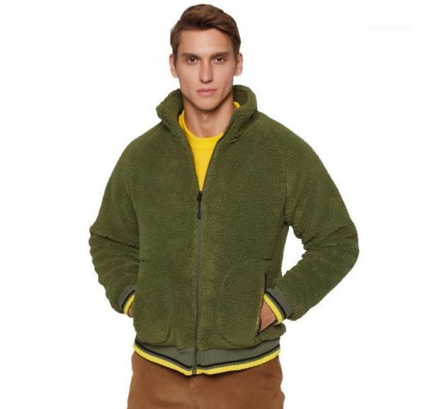 

loose long sleeved stand collar zipper thick sweatshirts mens fashion hoodies mens designer hoodies solis color autumn and winter casual, Black