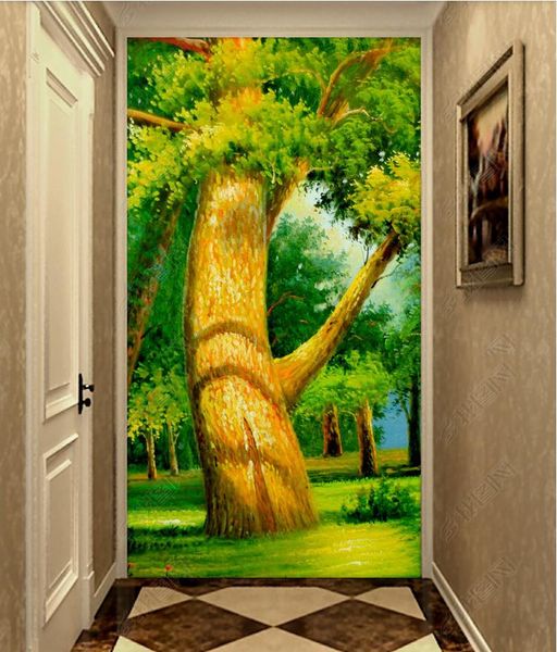 

3d wallpaper custom p european pine forest landscape oil painting porch decorative paintingh muals wall paper for walls 3 d