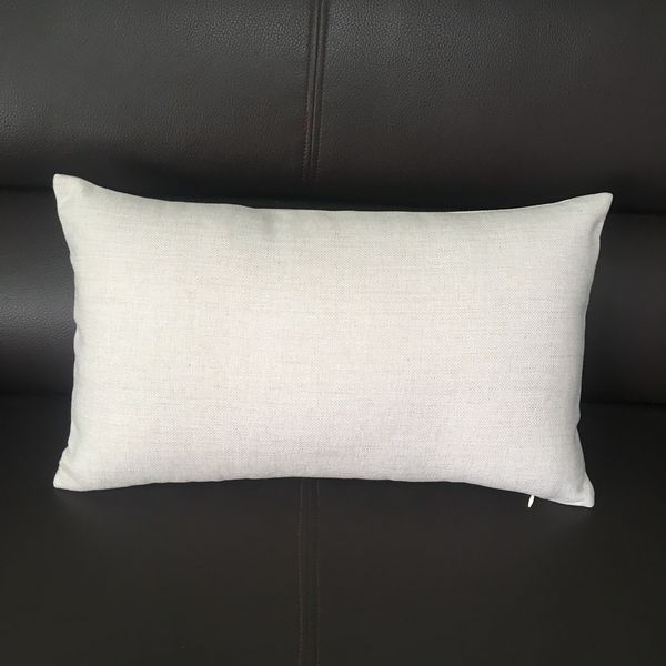10x17 Inches Polyester Linen Pillow Cover Vinyl Blanks Plain Beige