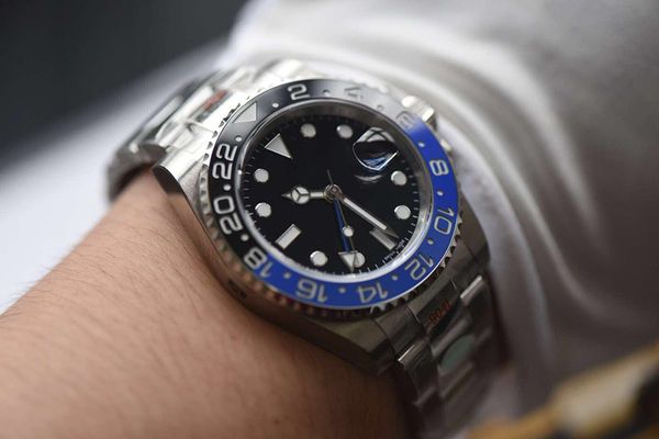 

blue and black ring, 904l steel, 40mm, 3186 automatic machine core, mens watches, ceramic rotary ring watches automatic watch luxury watches, Slivery;brown