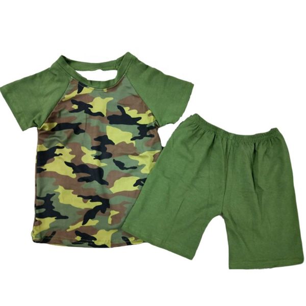 

boys clothing set short sleeve and pants casual green clothing boutique kids outfits, White