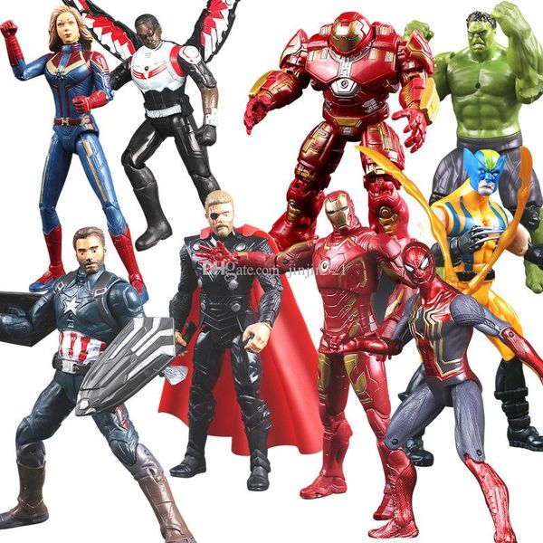 

avengers 4 spiderman surprise captain hulk treeman figures model toy 30cm led supper hero action figures kids models toys