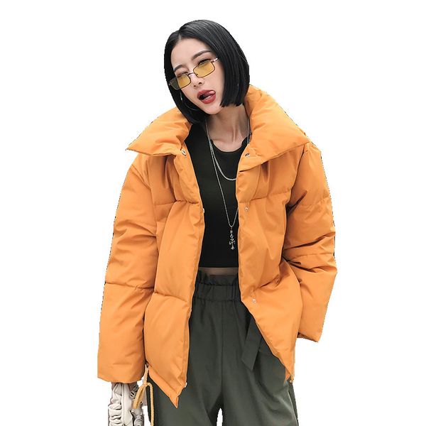 

women's down & parkas streetwear short jacket coat female casual lapel thick parka winter warm fashion outerwear coats women, Black