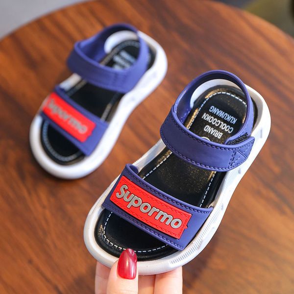 

new baby boy shoes kids summer fashion beach sandals for boys soft comfortable style primary and middle school children shoes, Black;red