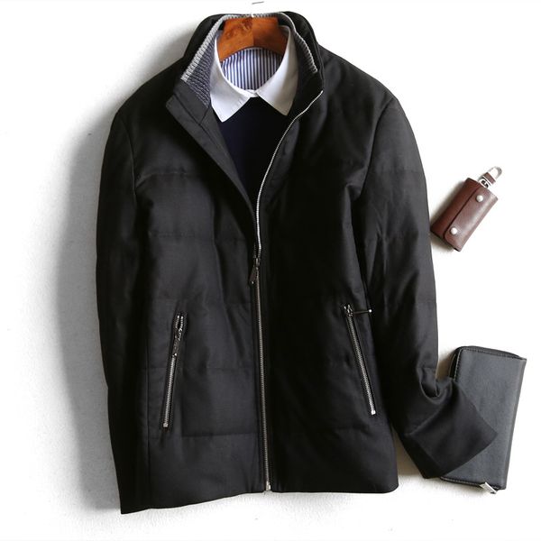 

men's trench coats 2021 men fashion winter large size cotto short thickening cotton jacket coat, Tan;black