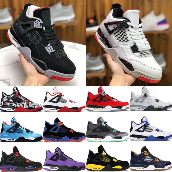 

new what the 4 4s mens basketball shoes bred fiba winter tour yellow stealth oreo cavs white cement mens designer sneakers us7-13