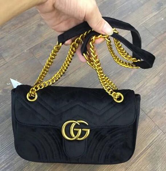 

новый подарок мода черная цепочка макияж сумка известная роскошная вечерняя сумка marmont бархатная сумка женщины дизайнеры сумки*001