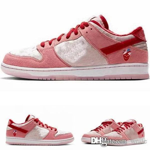 

2020 strangelove x sb dunk low dunk pink velvet running shoes valentine's day women mens designer sport sneakers trainers zapatos ct255, White;red