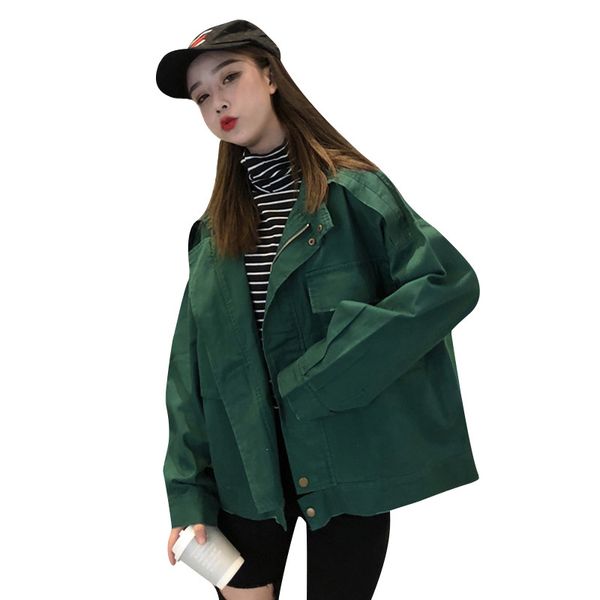 

2019 new women fashion jacket spring loaded loose thin oversized korean casual windbreaker autumn large size female coat vs471, Tan;black