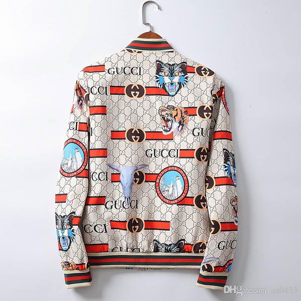 

2018 autumn and winter new fa hion jacket men 039 zipper men 039 floral letter pattern zipper men 039 beauty du a ca, Black;brown