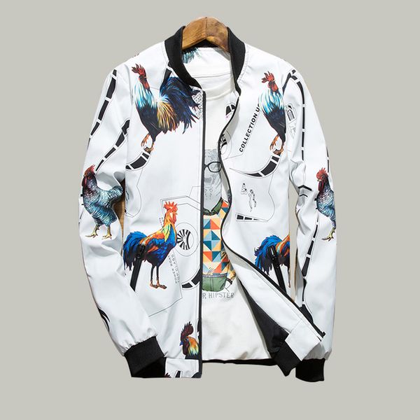 

2017 casual thin summer animal print white male jacket coat, Black;brown
