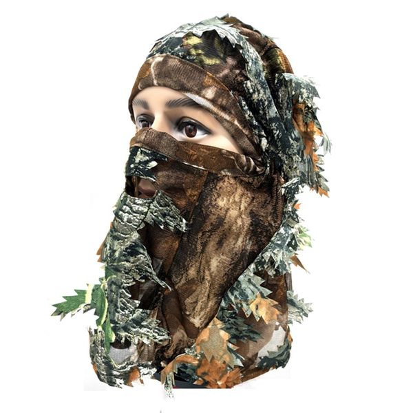 

balaclava full face mask 3d camouflage wargame hunting army bike helmet liner tactical cap, Black