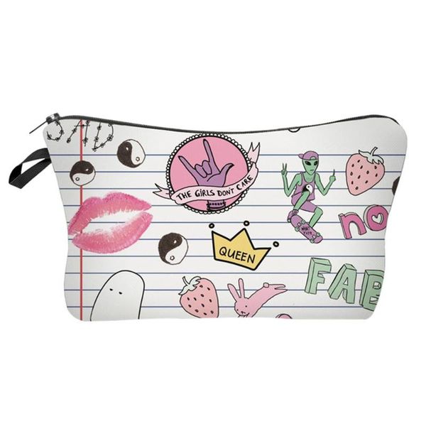 

lip eyes print women's toiletry bag cute cosmetics bags and case pouchs for travel ladies pouch bags 2018 sac a main femme