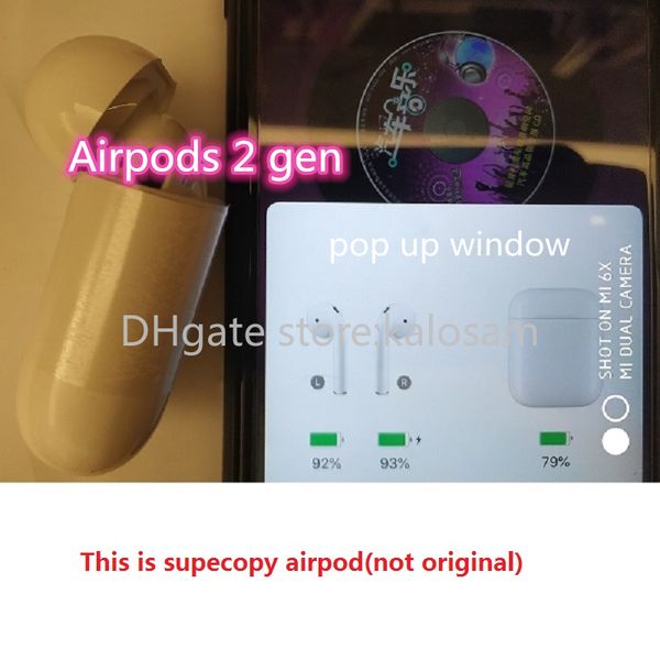 

H1 chip airpod headphone real battery percent how wirele bluetooth earphone earbud with touch function high quality