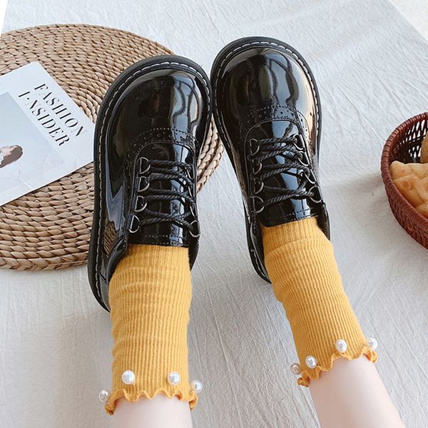

women shoes autumn oxfords women's female footwear soft casual sneaker round toe fall leather dress comfortable new cross, Black