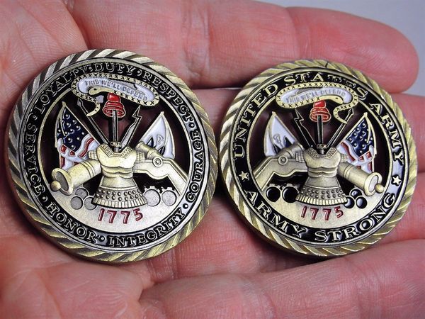 

us army core values gold plated commemorative challenge coin collection art gift