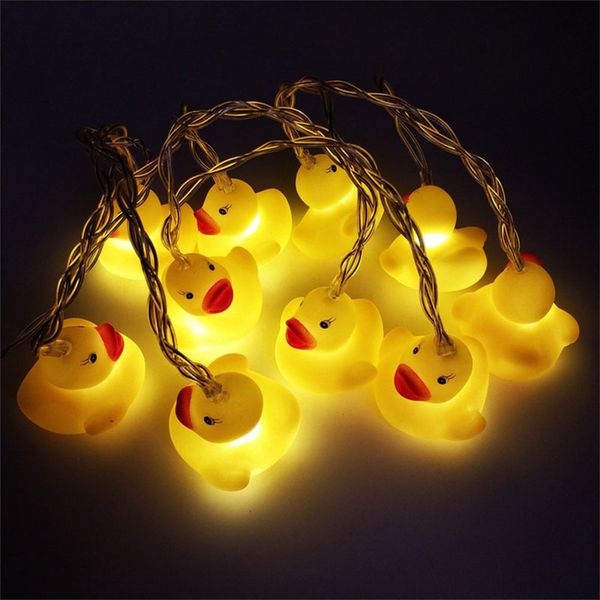 

brelong new silicone animal small yellow duck led string christmas party decoration lantern