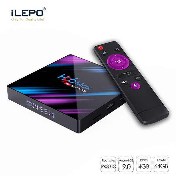 

H96 max android 9 0 tv box rk3318 android tv boxe 4gb 64gb tv box 2 4g 5g wifi bluetooth4 0 et box