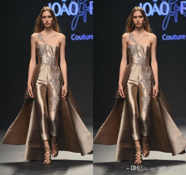 

krikor jabotian кружевной выпускной комбинезон для выпускного с кружевами 2019 на одно плечо в полный рост арабский вечерний костюм платья к, Black