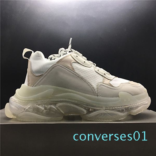 

with box 2019 mens and womens casual shoes triple s clear sole white black green brand designer trainers 36-45 co01
