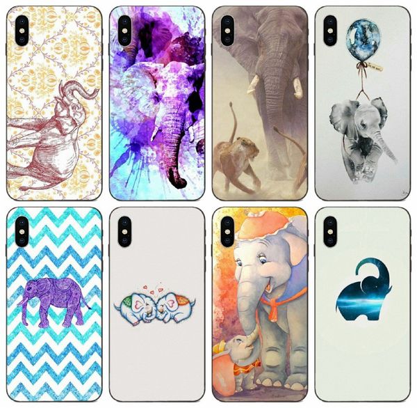 

tongtrade] retro paint flying elephants case for apple iphone 11 pro max x xs 8 7 6 5 samsung a8 honor 7c sony xperia z5 case