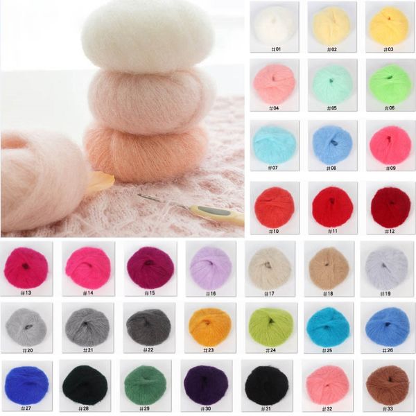 

diy 25g/ball angola amorous feelings thin mohair wool yarn plush fine wool crochet thread hand knitting fabric an1969