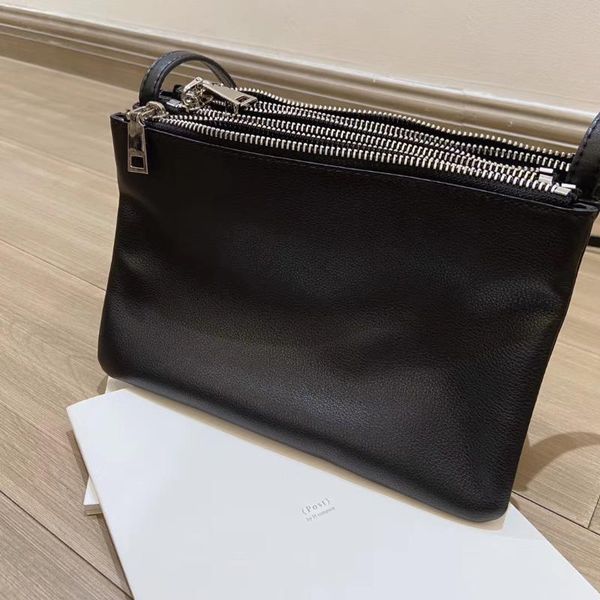 

2020 new layer cowhide bag three-in-one zipper handbag multi-function shoulder diagonal female bag