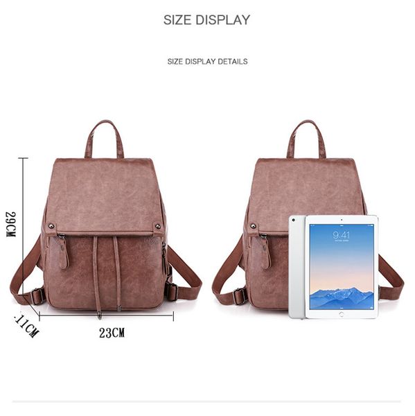 

women backpacks leather female travel shoulder back pack new preppy style college school bags for teenage girls