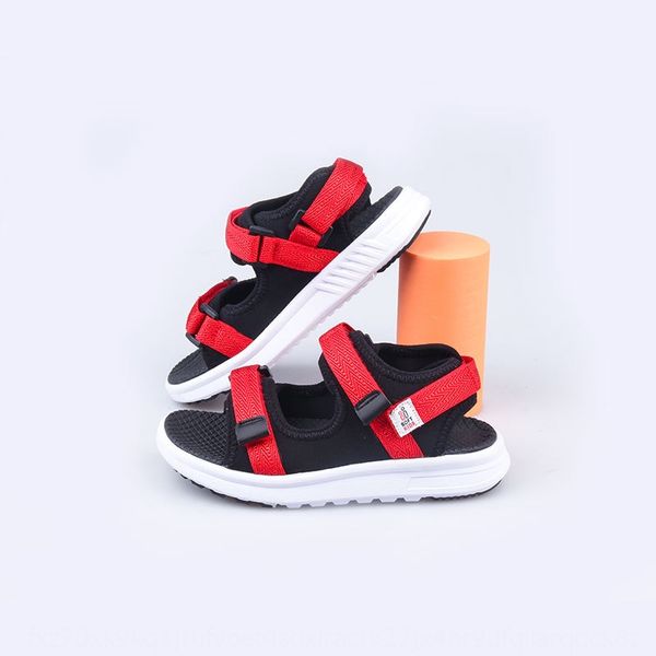 

for parents and children magic sandals children's shoes 0-6-year-old boy's baotou sandals magic sticker children's shoes, Black;red