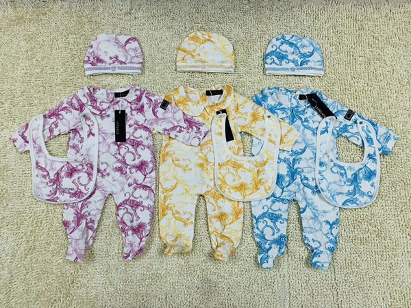 

baby boys girls rompers designer kids long sleeve cotton jumpsuits infant girls letter cotton romper boy clothing for ing, Blue