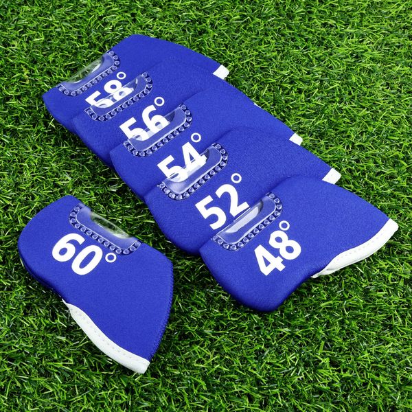

blue golf club iron head covers neoprene golf headcover club heads putter protector set protective cover with window and numbers
