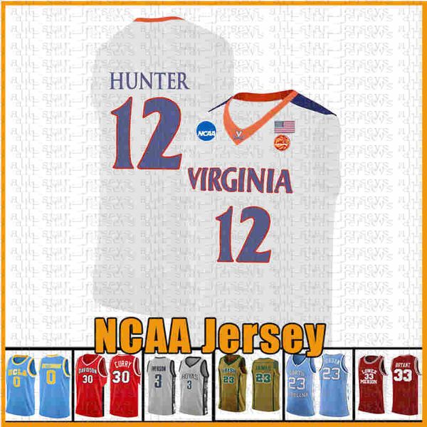 bianco 12 De'Andre Virginia Cavaliers Hunter Maglia da basket 21 Rui NCAA University Hachimura ADSXCSWAECF