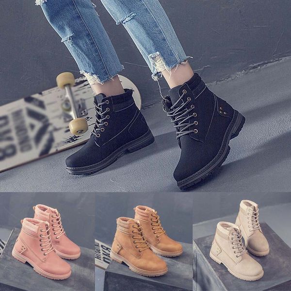 

boots women shoes women fashion high heel lace up ankle boots ladies buckle platform artificial leather shoes bota feminina 2019, Black