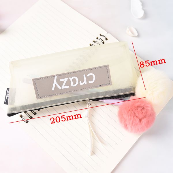 

1 pc simple letter zipper creative large capacity make up bag 4 styles transparent mesh gauze cosmetic bag