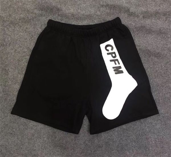 

3D Letters Printed Knee Length Mens Shorts Loose Black Drawstring Mens Sports Short Pants Male Apparel