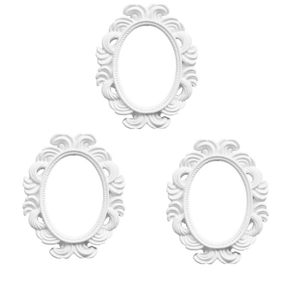 

3 шт. белая барочная настенная рамка смола фоторамка для картинной галереи, 96 x 78 мм