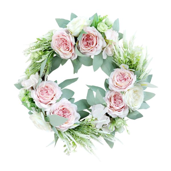 

artificial flower front door wall wreath garland rose wreath 45cm