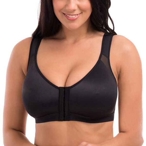 

s-5xl posture corrector lift up bra women new cross back bra breathable underwear shockproof sports support fitness vest bras, Red;black