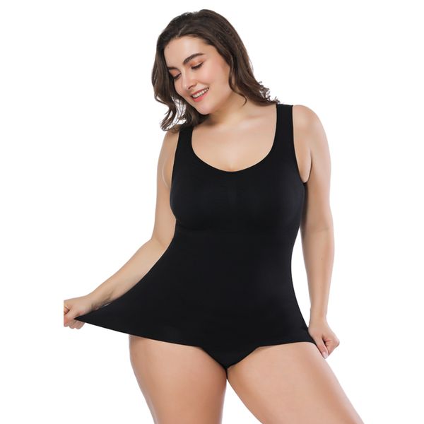 

shaper slimming vest slim up lift plus size bra cami tank women body shaper removable underwear corset shapewear, Black;white