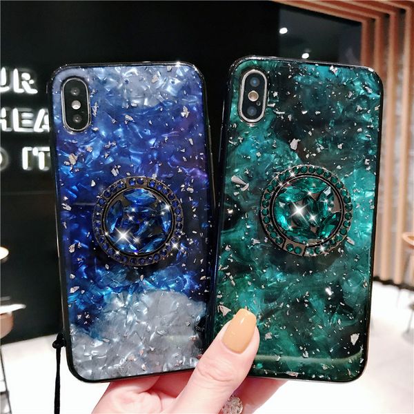

2019 crystal chain for iphone xs max shell case drop glue phone case star shell grain designer phone case