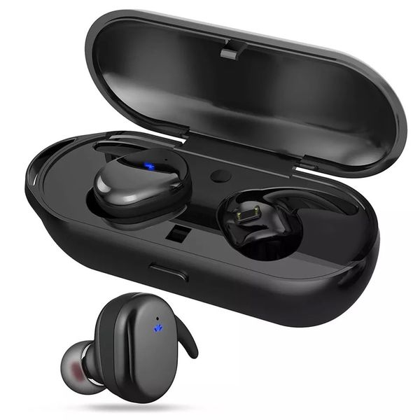 

T2C TWS Mini Bluetooth Headset Wireless Earbuds Music Cordless Headphones with Microphone Charging Case for iOS Android Samsung