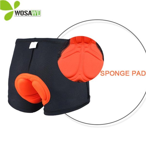 

wosawe cycling shorts base layer underwear racing soft padded mtb bicycle bike under wear men downhill inner tight shorts, Black