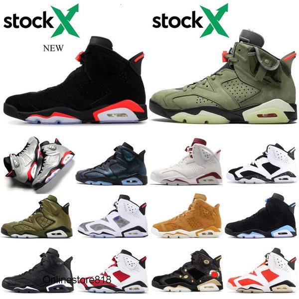 

new travis scotts x 6 6s men basketball shoes medium olive tinker black infrared cactus jack sport mens sneaker 7-13