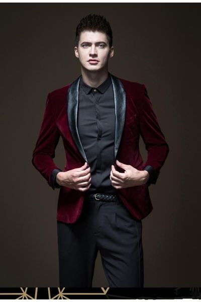 

shawl lapel wedding tuxedos slim fit suits for men groomsmen suit two pieces prom formal suits (jacket+pants+tie) 329, Black;gray