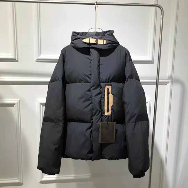 

men's bread jacket down jacket explosive money goose down new autumn and winter 2019 hooded cap coat, Black