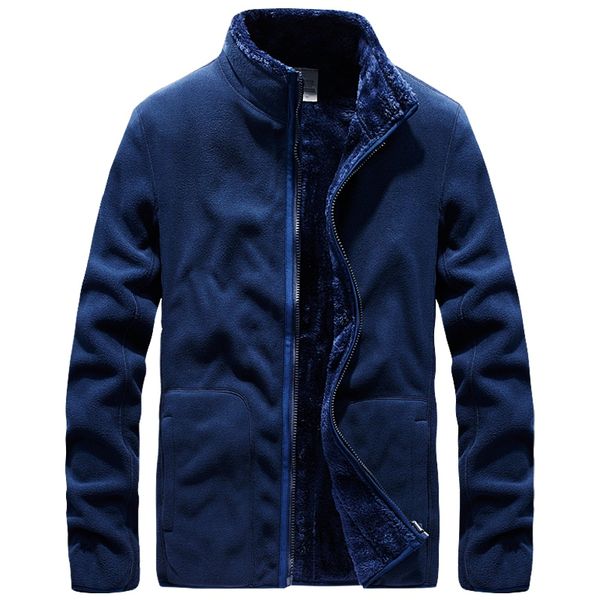 

winter fleece jacket men women warm coat sport climbing fishing riding hiking windproof jacket double side wear m-5xl, Blue;black