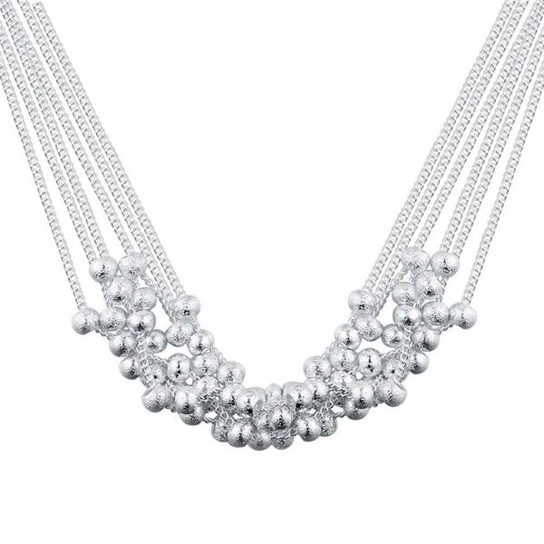 

fashion popular silver plated jewelry charm beads chain women lady wedding classic necklace n001