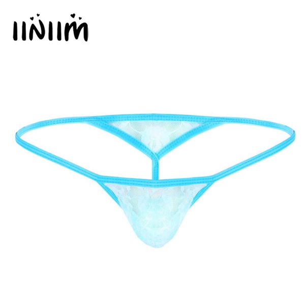 Homens Lingerie Lowerie Low Rise Mini Bolsa Limitada T-Back Underwear G-String Ver através de Rendas Bolsa Jockstraps Slip Home Sexy Mens Calcinhas S923